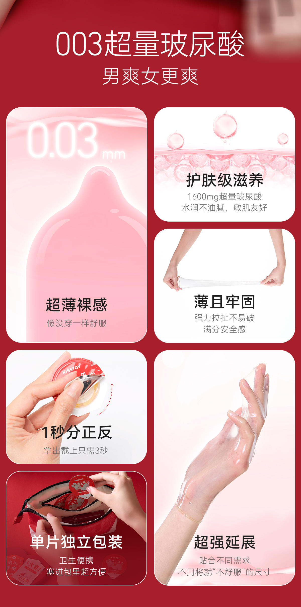 Kisstoy 秒潮003玻尿酸安全套